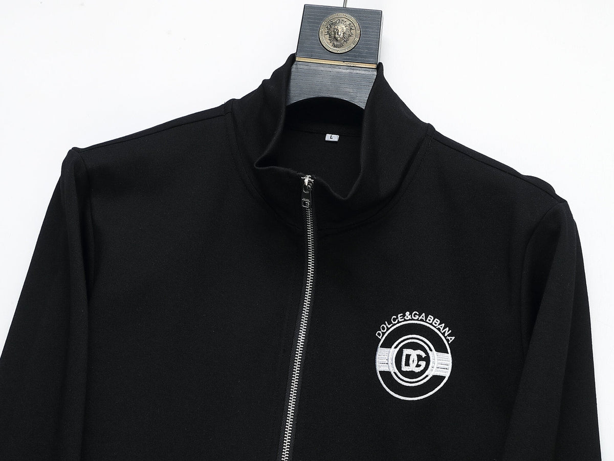 Dolce & Gabbana Circular DG Crest Logo Technical Jersey Tracksuit Black