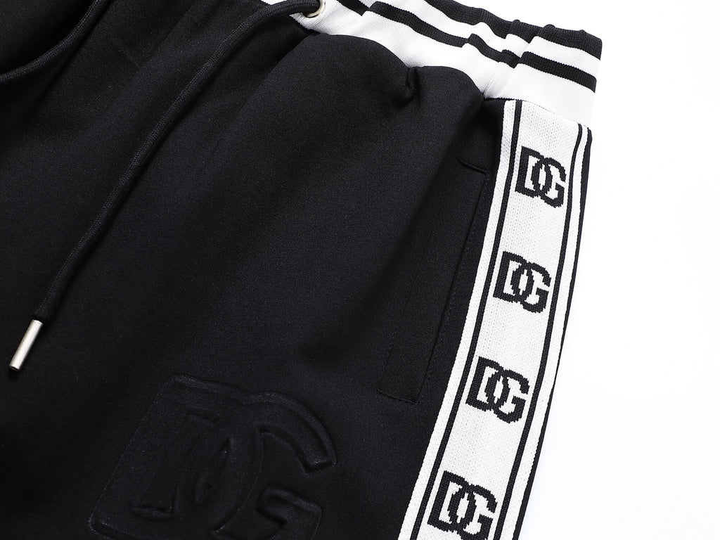 Dolce & Gabbana DG Logo Side Band Technical Jersey Tracksuit Black/White