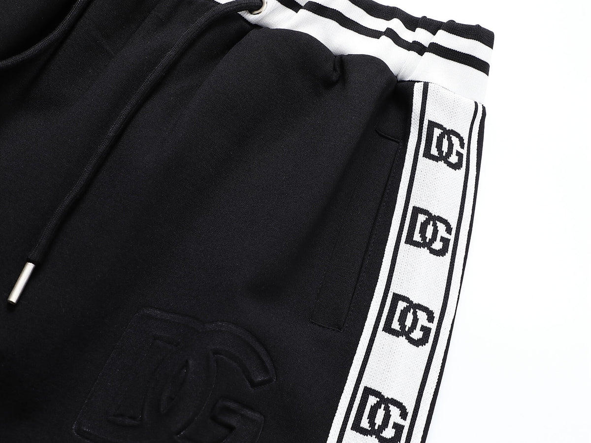 Dolce & Gabbana DG Logo Side Band Technical Jersey Tracksuit Black/White