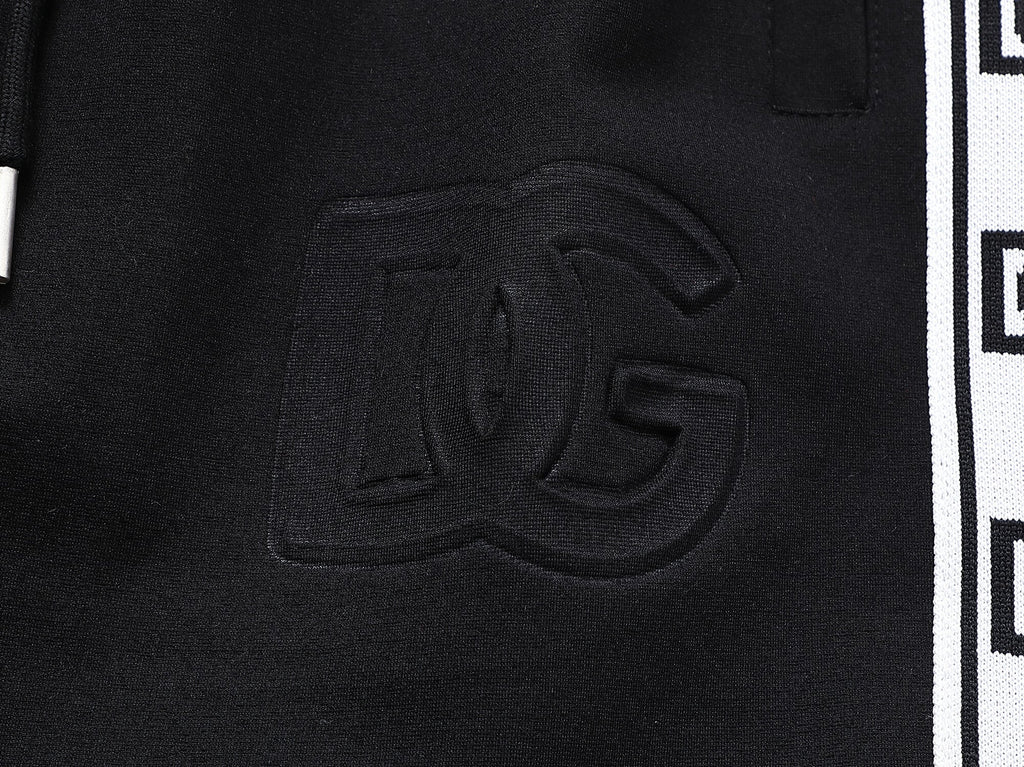 Dolce & Gabbana DG Logo Side Band Technical Jersey Tracksuit Black/White