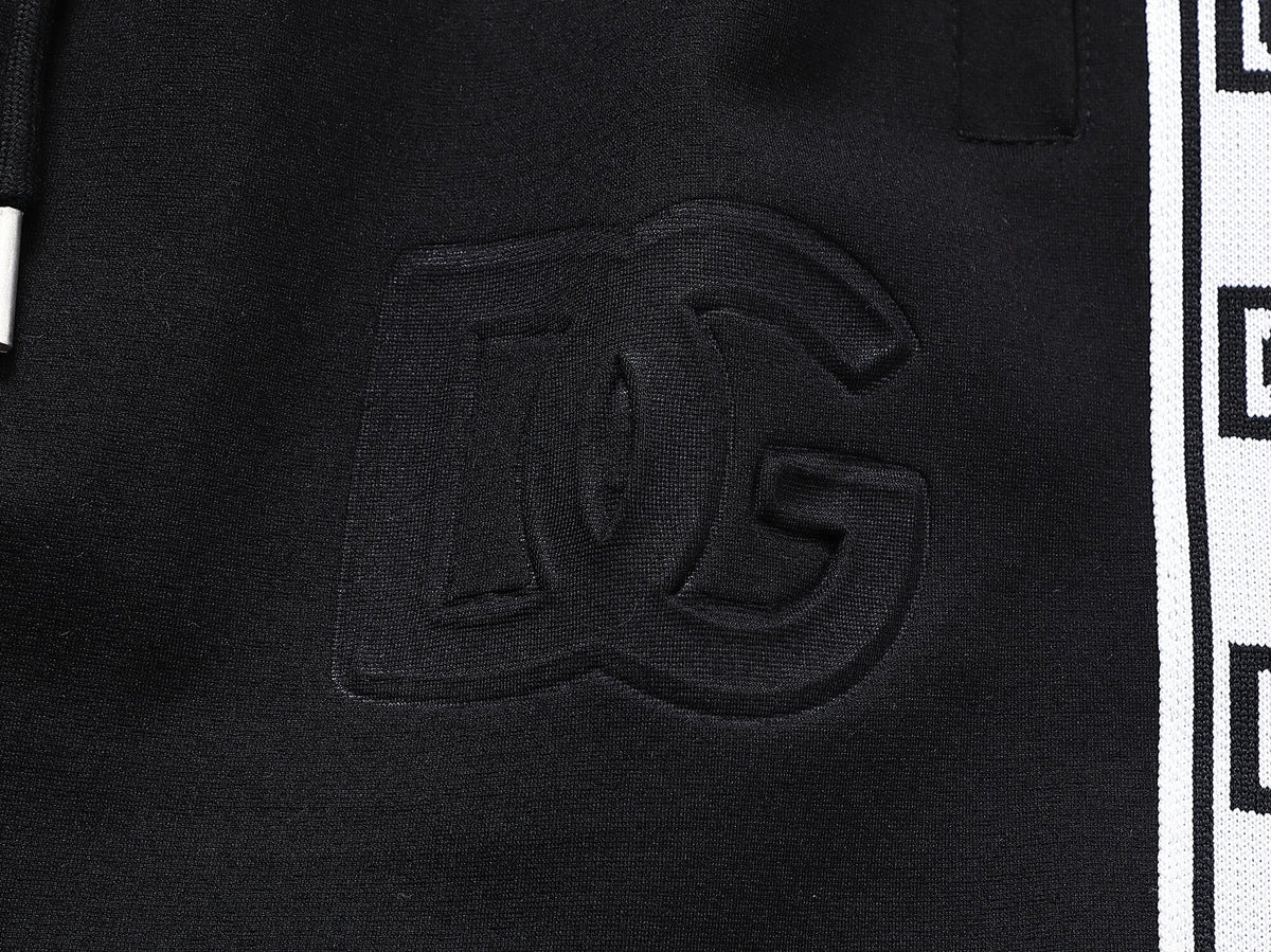 Dolce & Gabbana DG Logo Side Band Technical Jersey Tracksuit Black/White