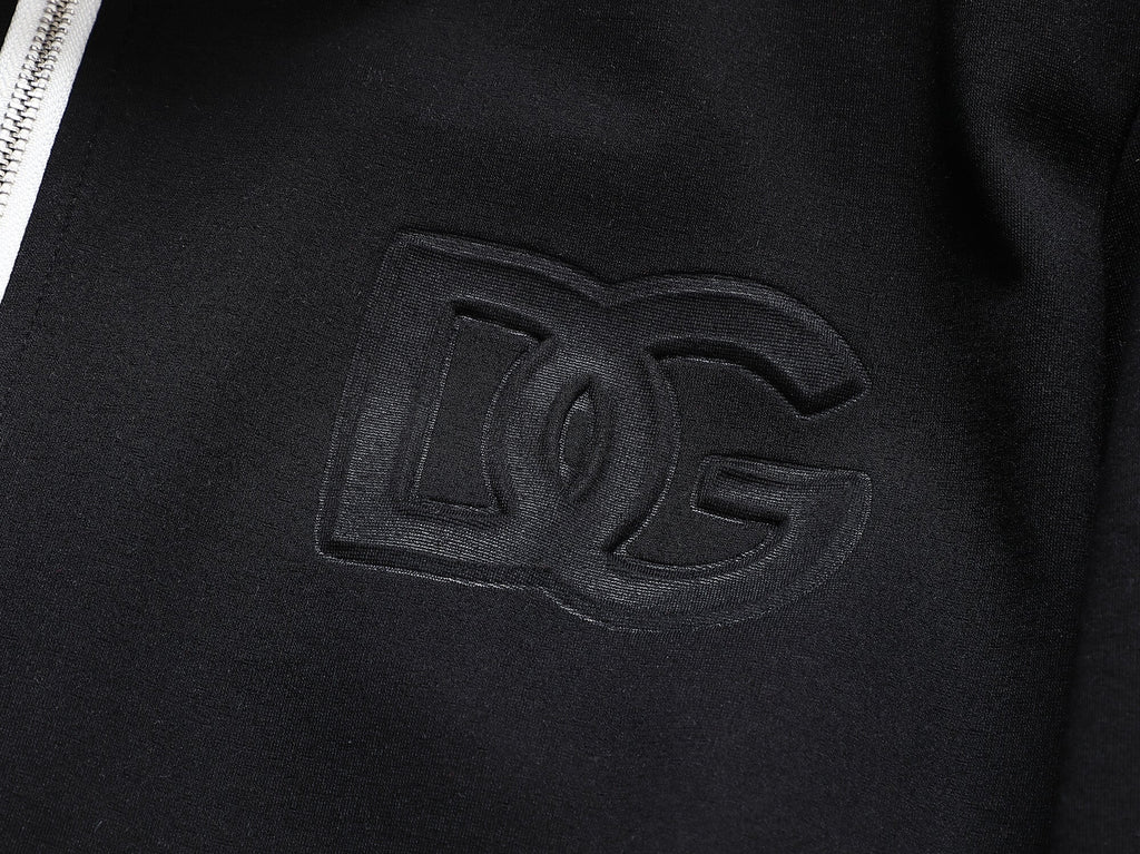Dolce & Gabbana DG Logo Side Band Technical Jersey Tracksuit Black/White