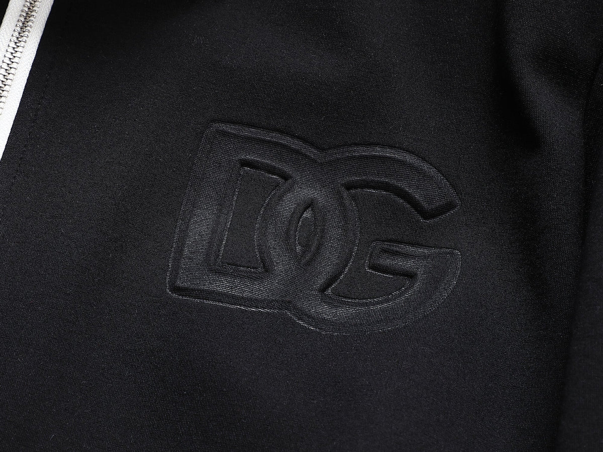 Dolce & Gabbana DG Logo Side Band Technical Jersey Tracksuit Black/White
