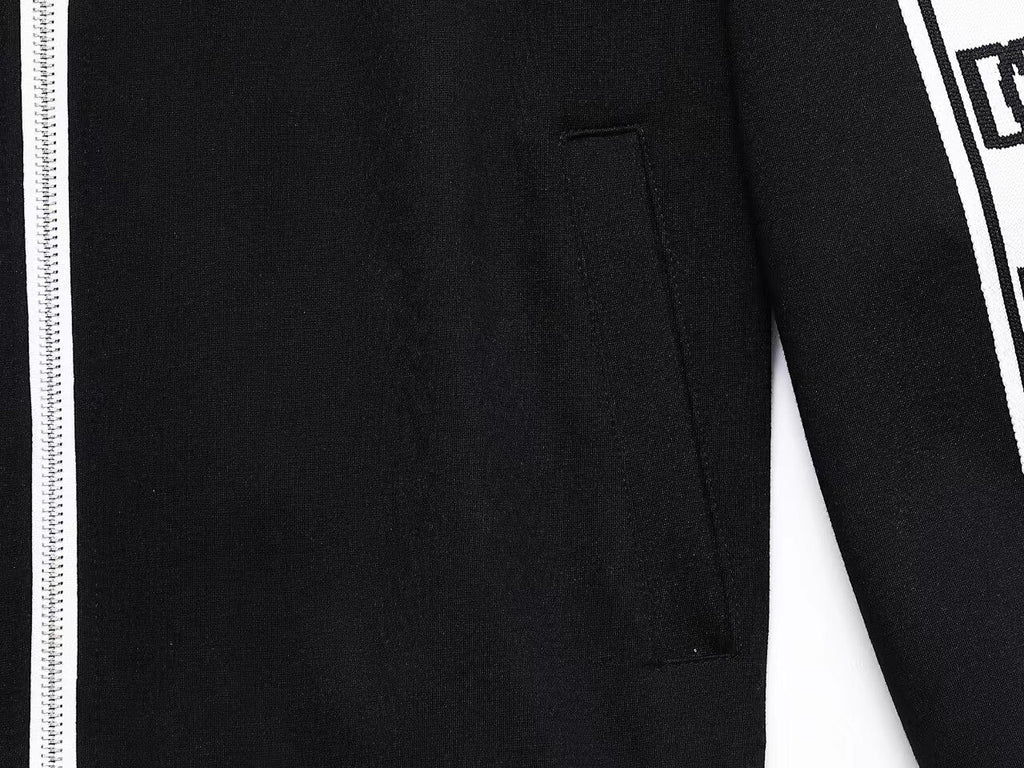 Dolce & Gabbana DG Logo Side Band Technical Jersey Tracksuit Black/White
