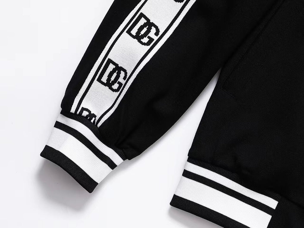 Dolce & Gabbana DG Logo Side Band Technical Jersey Tracksuit Black/White