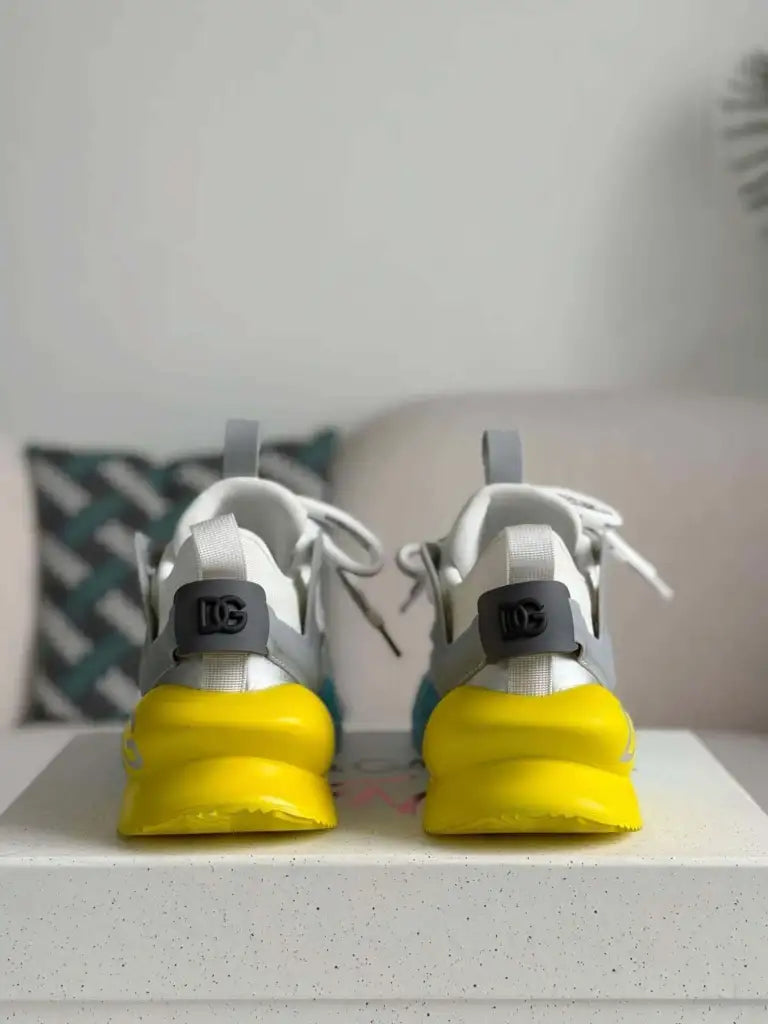 Dolce & Gabbana Airmaster Sneaker – White, Silver & Gradient Sole