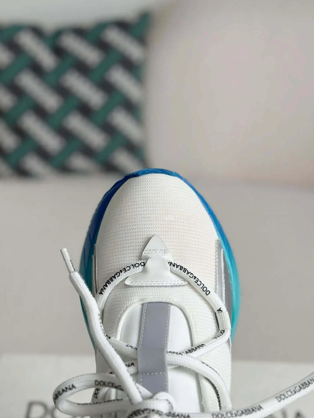 Dolce & Gabbana Airmaster Sneaker – White, Silver & Gradient Sole