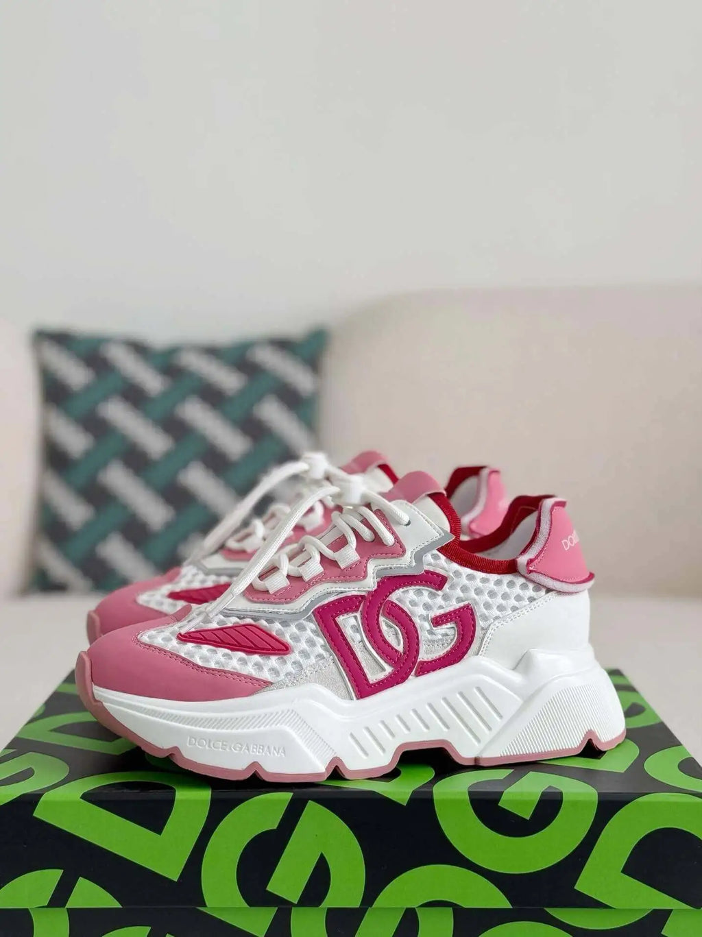 Dolce & Gabbana Daymaster Sneaker – White, Pink & Fuchsia