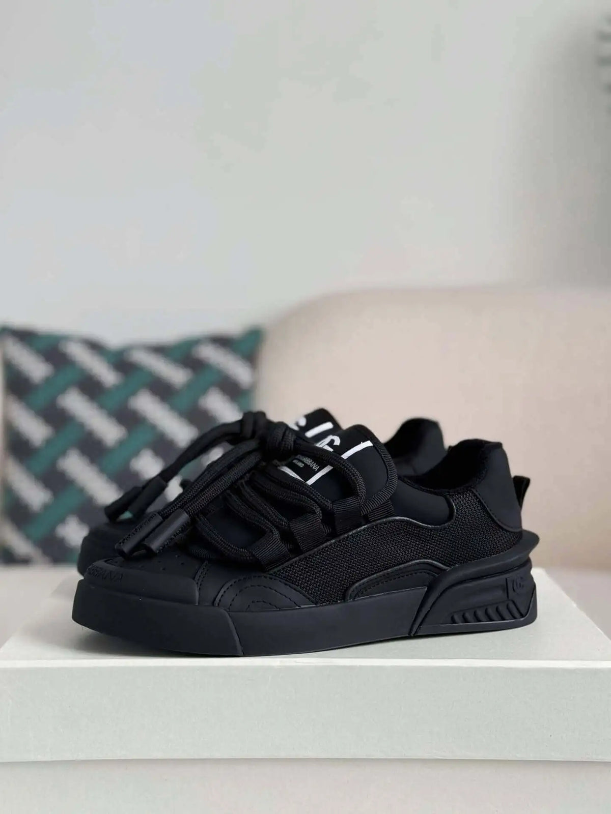 Dolce & Gabbana Space Sneaker – All-Black Technical Mesh