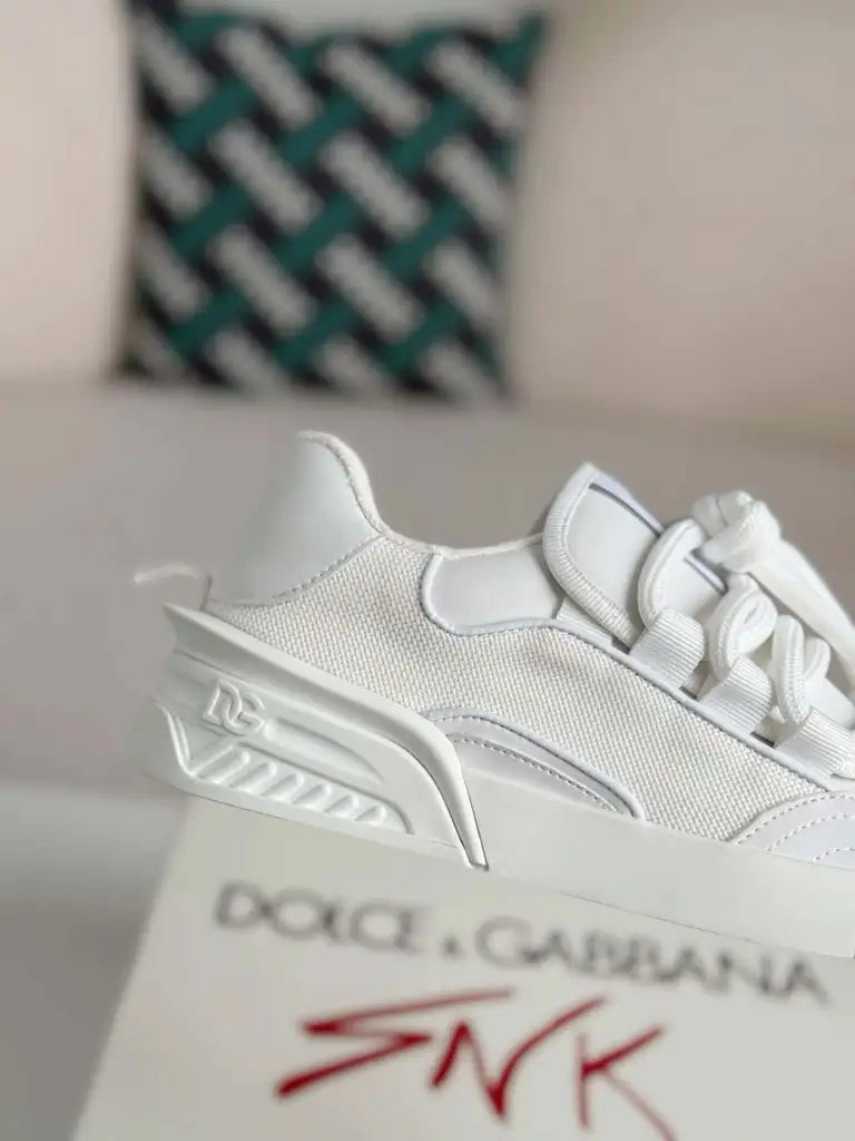 Dolce & Gabbana Space Sneaker – All-White Technical Mesh & Leather