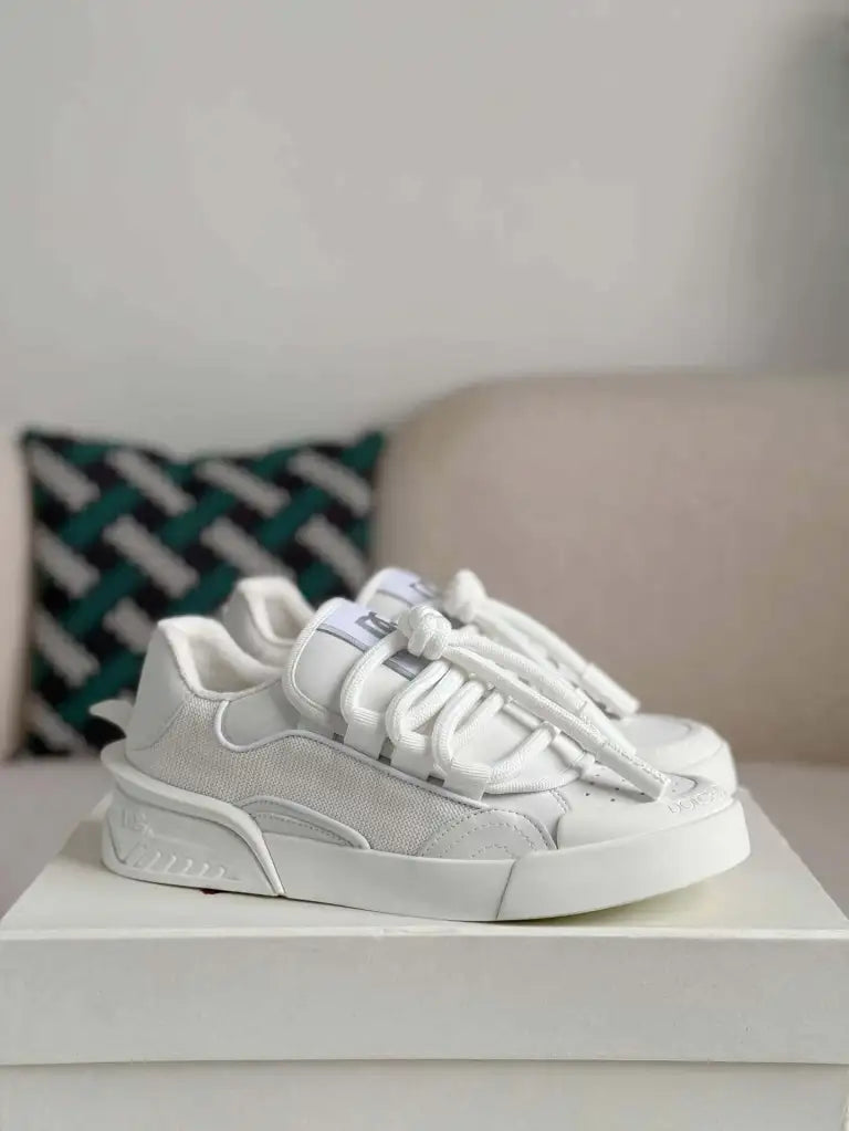 Dolce & Gabbana Space Sneaker – All-White Technical Mesh & Leather