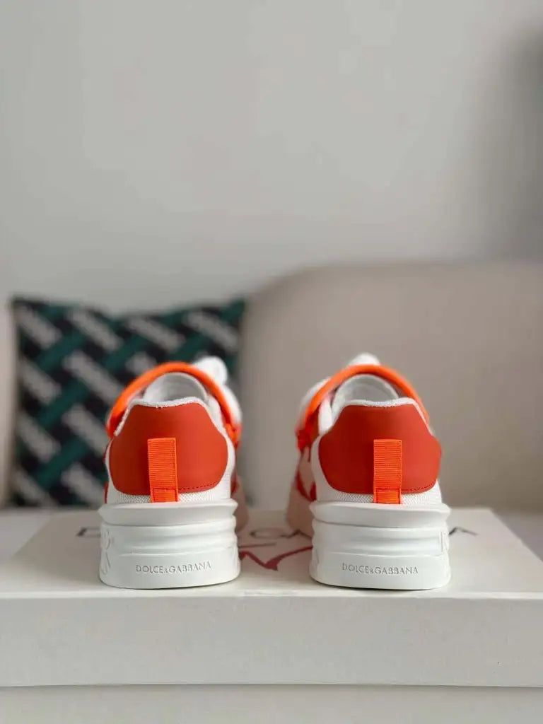 Dolce & Gabbana Space Sneaker – White & Orange Technical Mesh