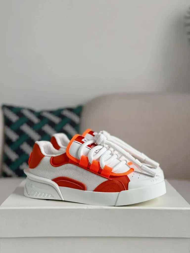 Dolce & Gabbana Space Sneaker – White & Orange Technical Mesh