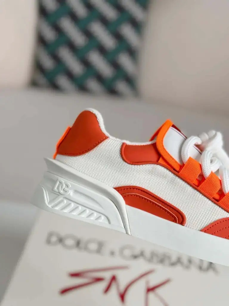 Dolce & Gabbana Space Sneaker – White & Orange Technical Mesh