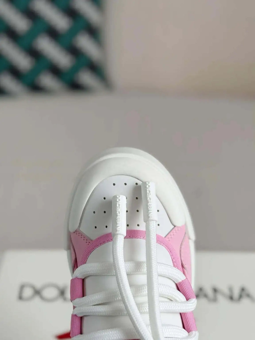 Dolce & Gabbana Space Sneaker – White & Pink Technical Mesh