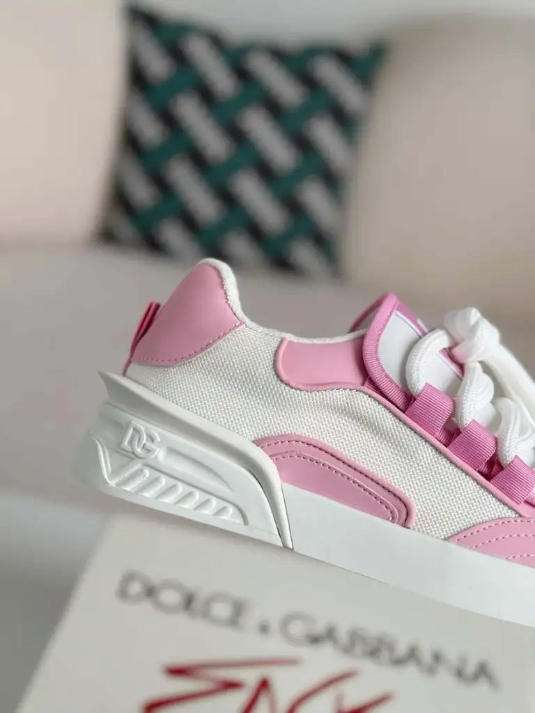 Dolce & Gabbana Space Sneaker – White & Pink Technical Mesh
