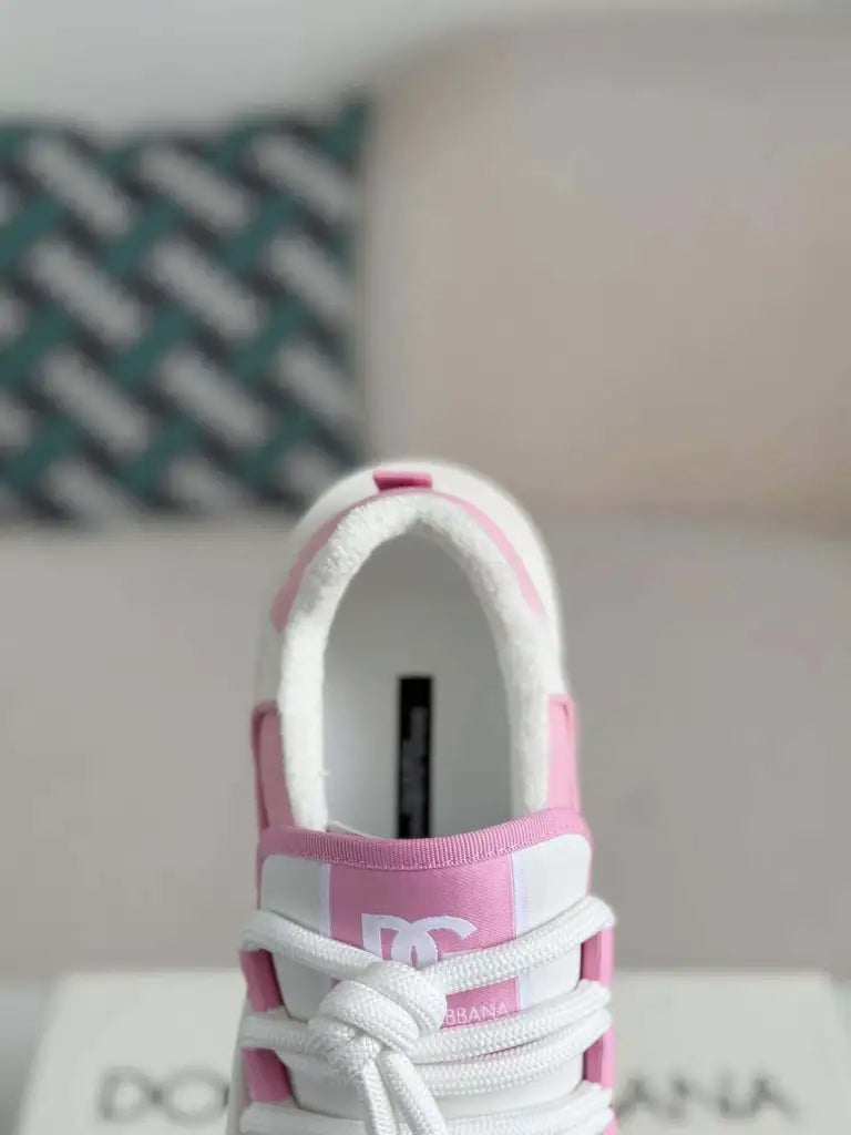 Dolce & Gabbana Space Sneaker – White & Pink Technical Mesh