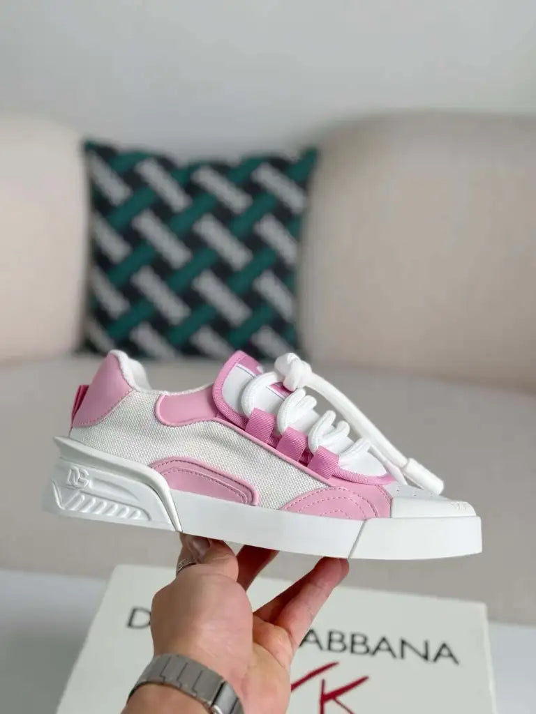 Dolce & Gabbana Space Sneaker – White & Pink Technical Mesh
