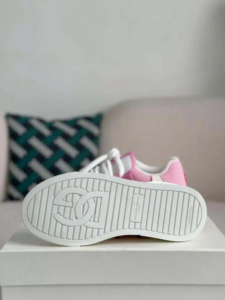 Dolce & Gabbana Space Sneaker – White & Pink Technical Mesh