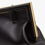 FENDI FIRST MEDIUM Black Leather Bag