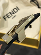 Fendi Reversible FF Buckle Belt 35mm Brown Cuoio Romano and Tobacco Monogram