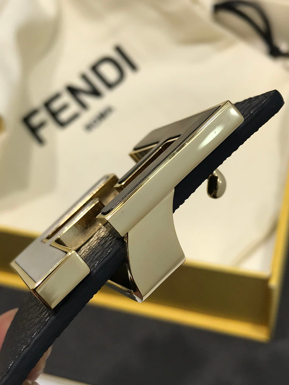 Fendi Reversible FF Buckle Belt 35mm Brown Cuoio Romano and Tobacco Monogram