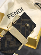 Fendi Reversible FF Buckle Belt 35mm Brown Cuoio Romano and Tobacco Monogram