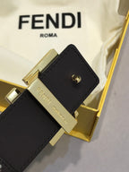 Fendi Reversible FF Buckle Belt Black Saffiano and Brown Leather 38mm