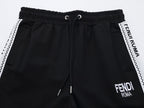 Fendi Roma Logo Striped Tracksuit Set - Black Technical Knit Zip Jacket & Pants