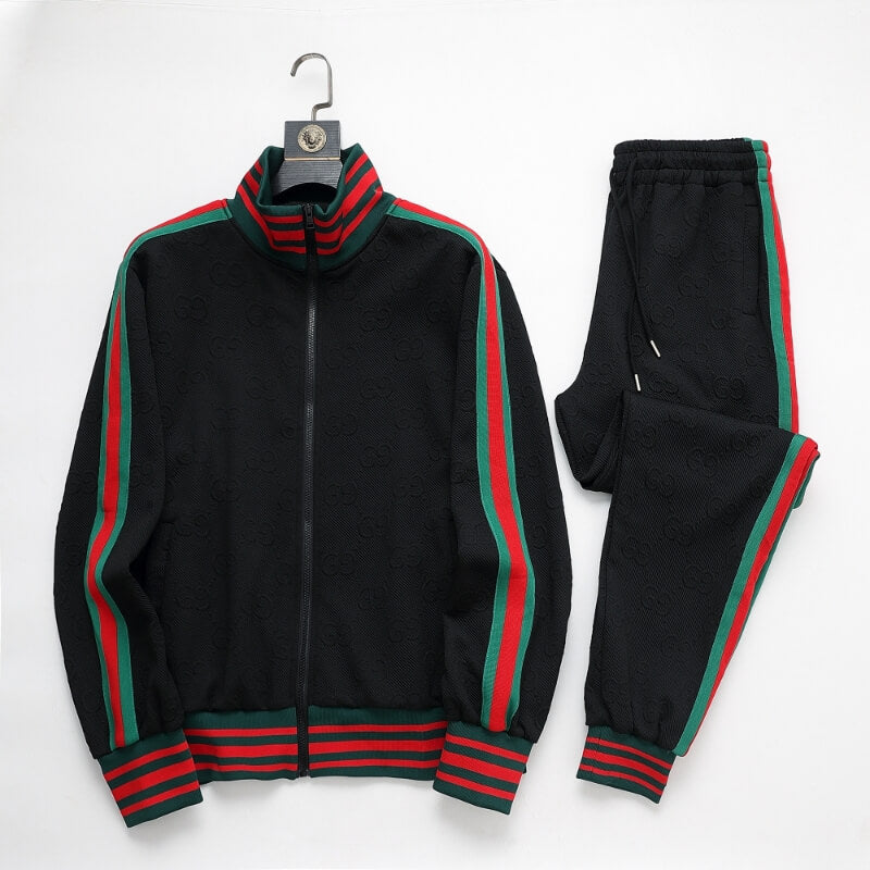 Gucci GG Monogram Embossed Tracksuit Black Web Stripe