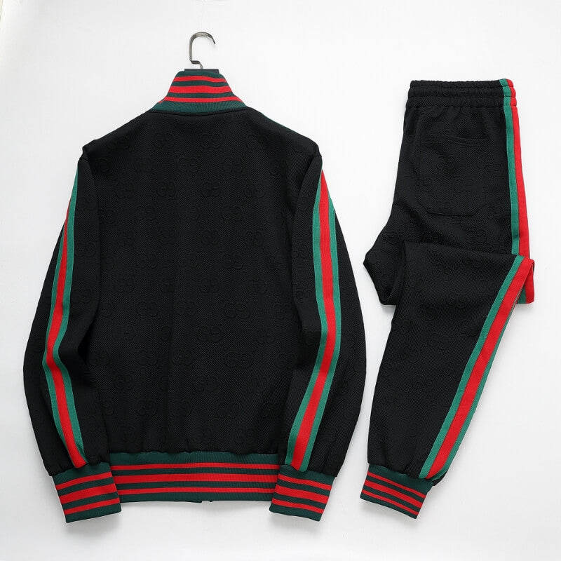 Gucci GG Monogram Embossed Tracksuit Black Web Stripe