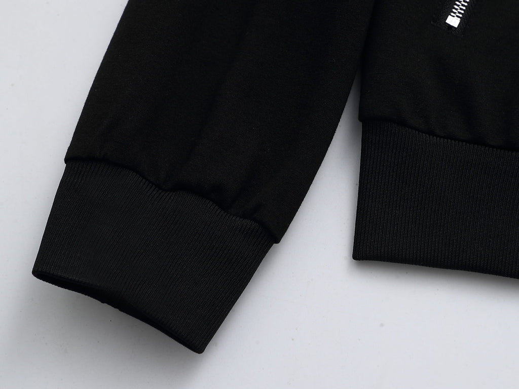 Gucci GG Supreme Color-Block Tracksuit - Black Jersey Zip Jacket & Jogger Set