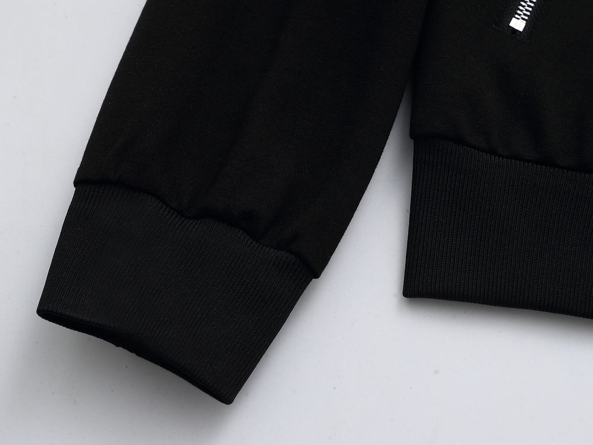 Gucci GG Supreme Color-Block Tracksuit - Black Jersey Zip Jacket & Jogger Set