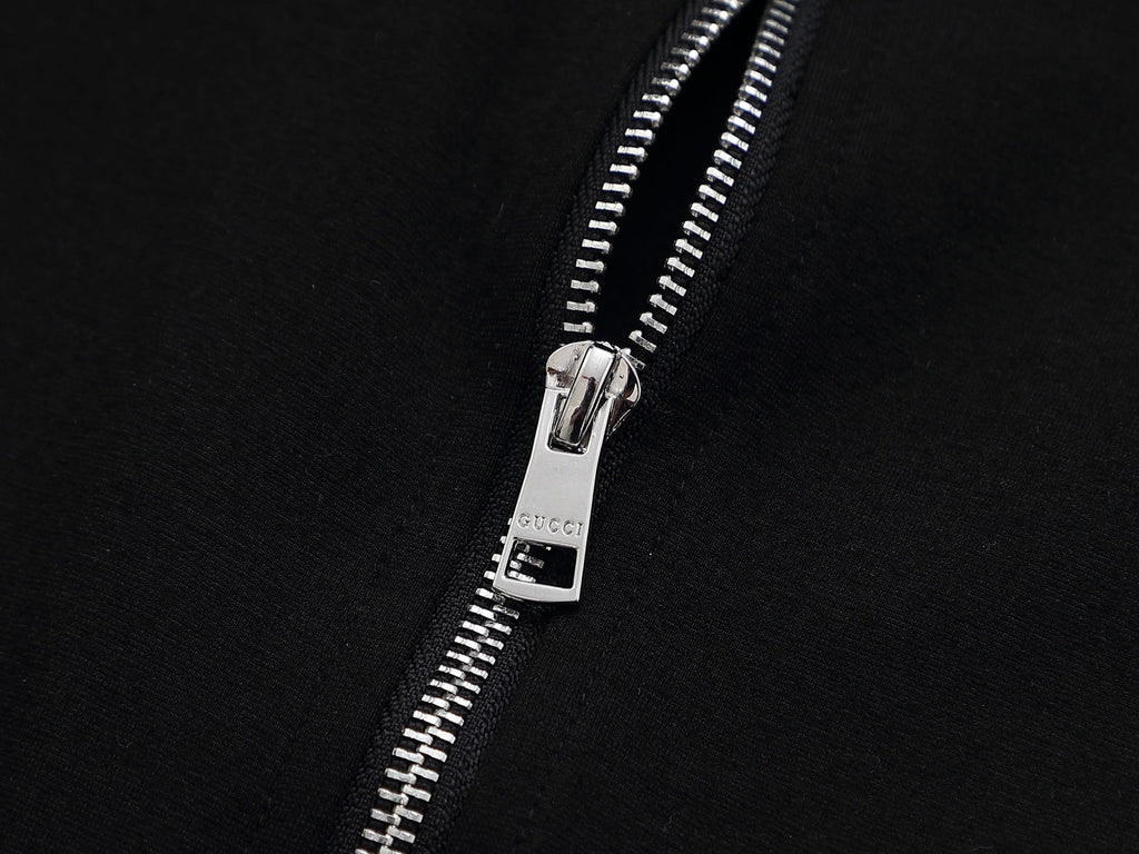 Gucci GG Supreme Color-Block Tracksuit - Black Jersey Zip Jacket & Jogger Set