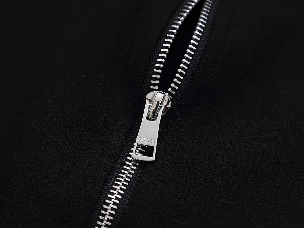 Gucci GG Supreme Color-Block Tracksuit - Black Jersey Zip Jacket & Jogger Set