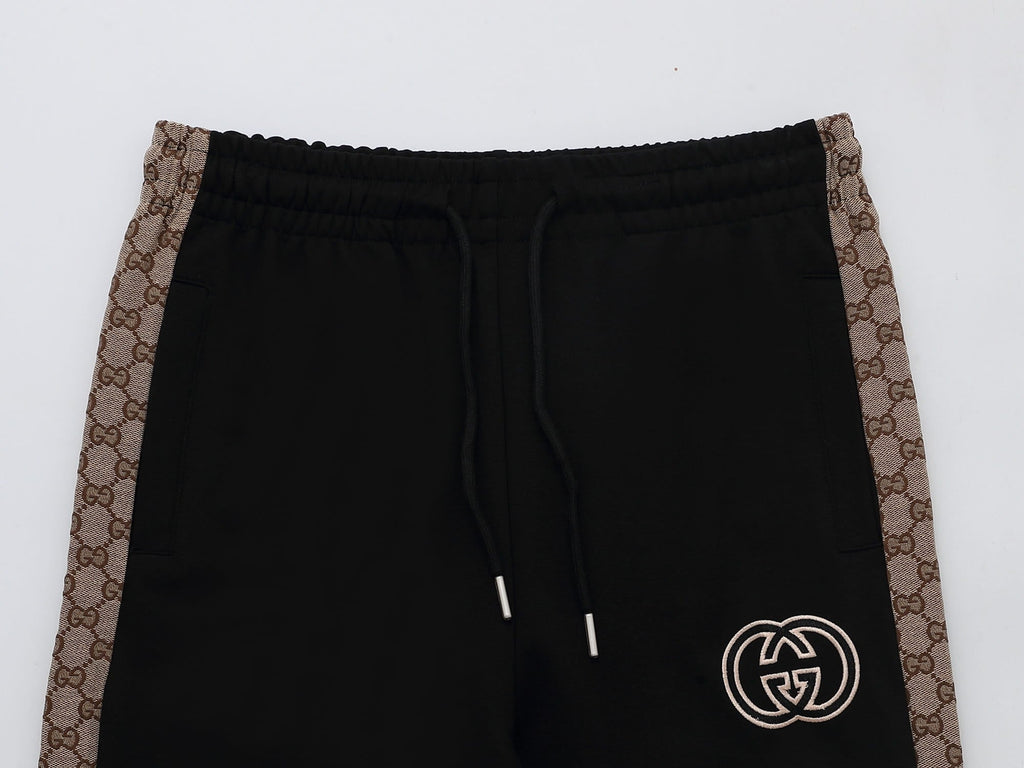 Gucci Interlocking G Tracksuit Set - Black & GG Supreme Stripe Knit Luxury Co-ord