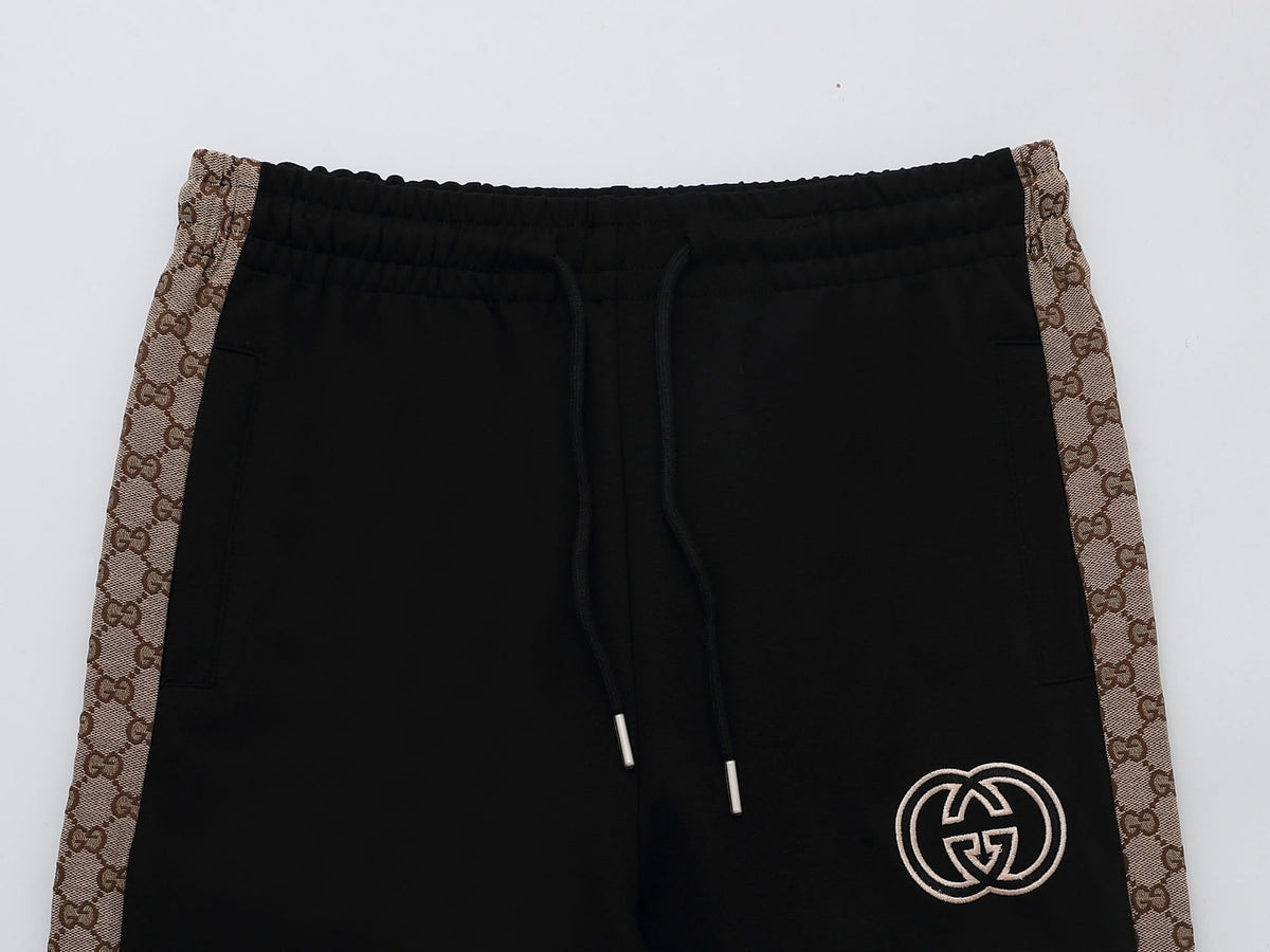 Gucci Interlocking G Tracksuit Set - Black & GG Supreme Stripe Knit Luxury Co-ord
