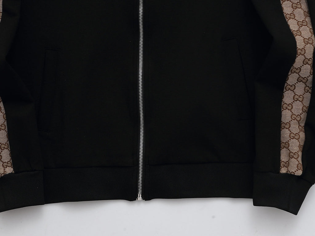 Gucci Interlocking G Tracksuit Set - Black & GG Supreme Stripe Knit Luxury Co-ord