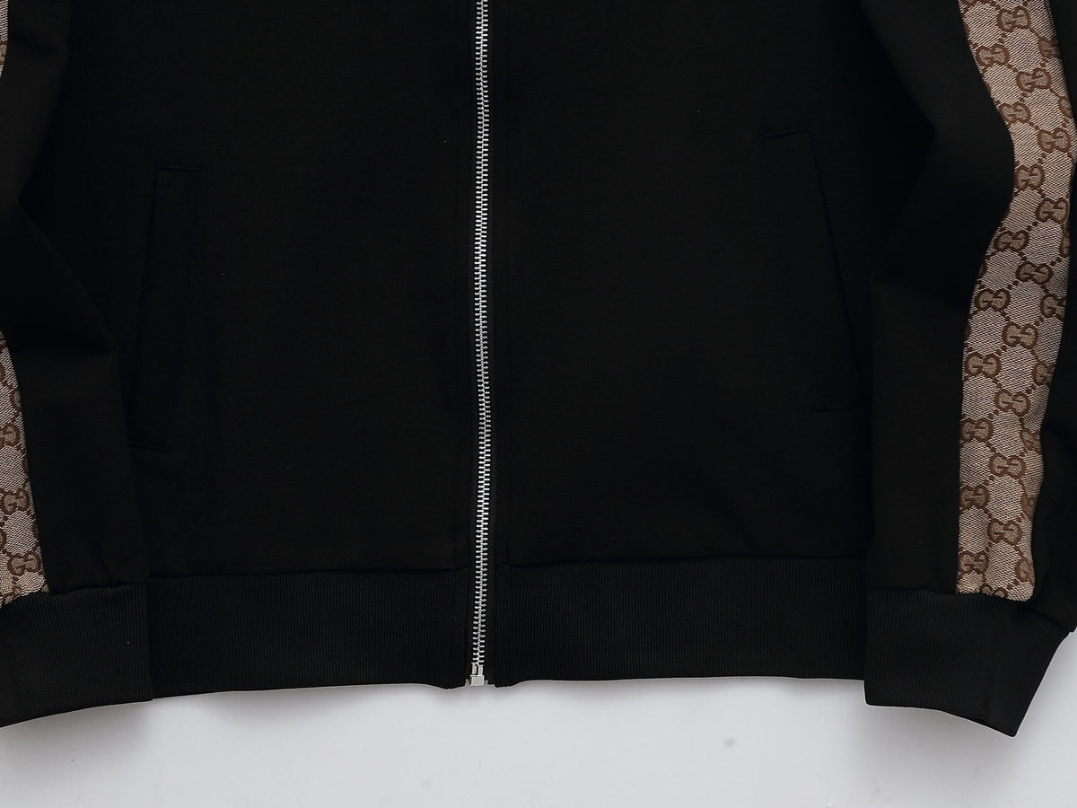 Gucci Interlocking G Tracksuit Set - Black & GG Supreme Stripe Knit Luxury Co-ord
