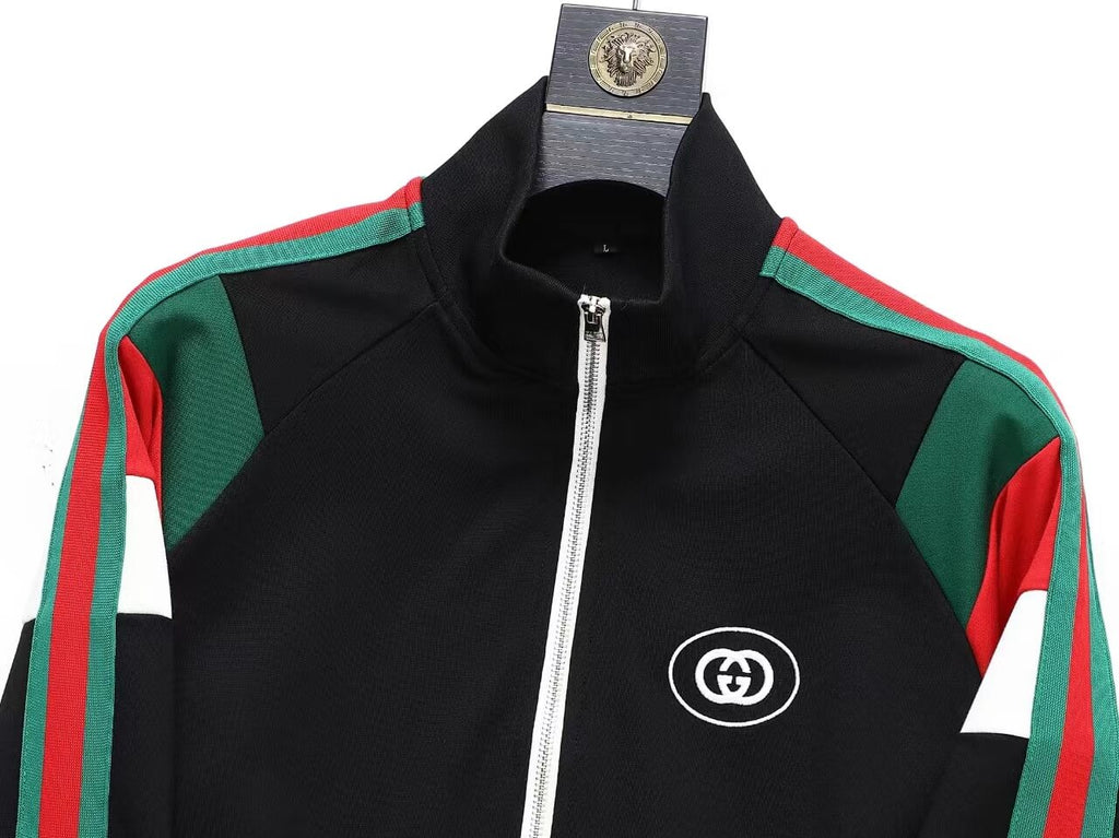 Gucci Interlocking G Web Stripe Tracksuit Black Technical Jersey