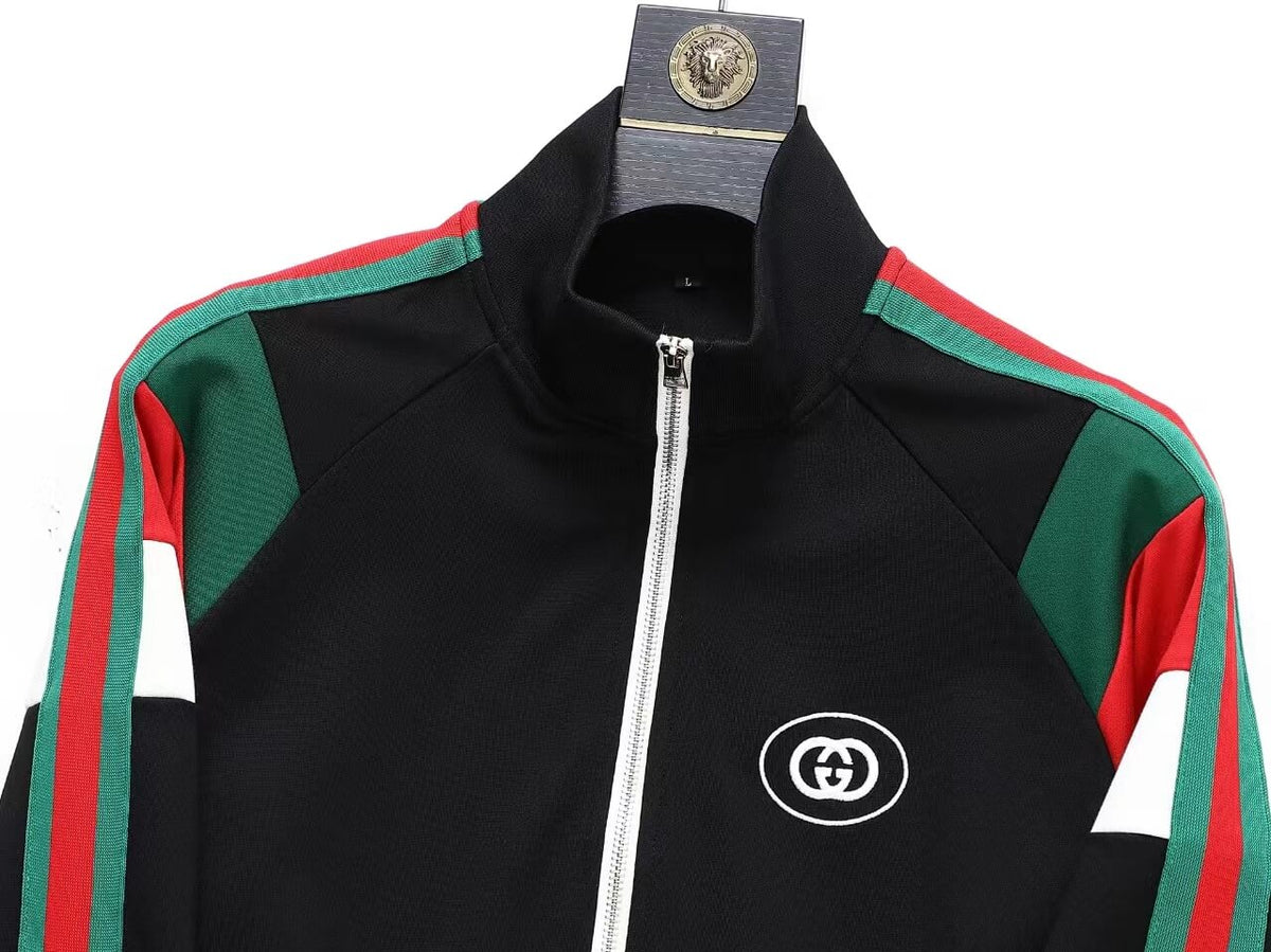 Gucci Interlocking G Web Stripe Tracksuit Black Technical Jersey