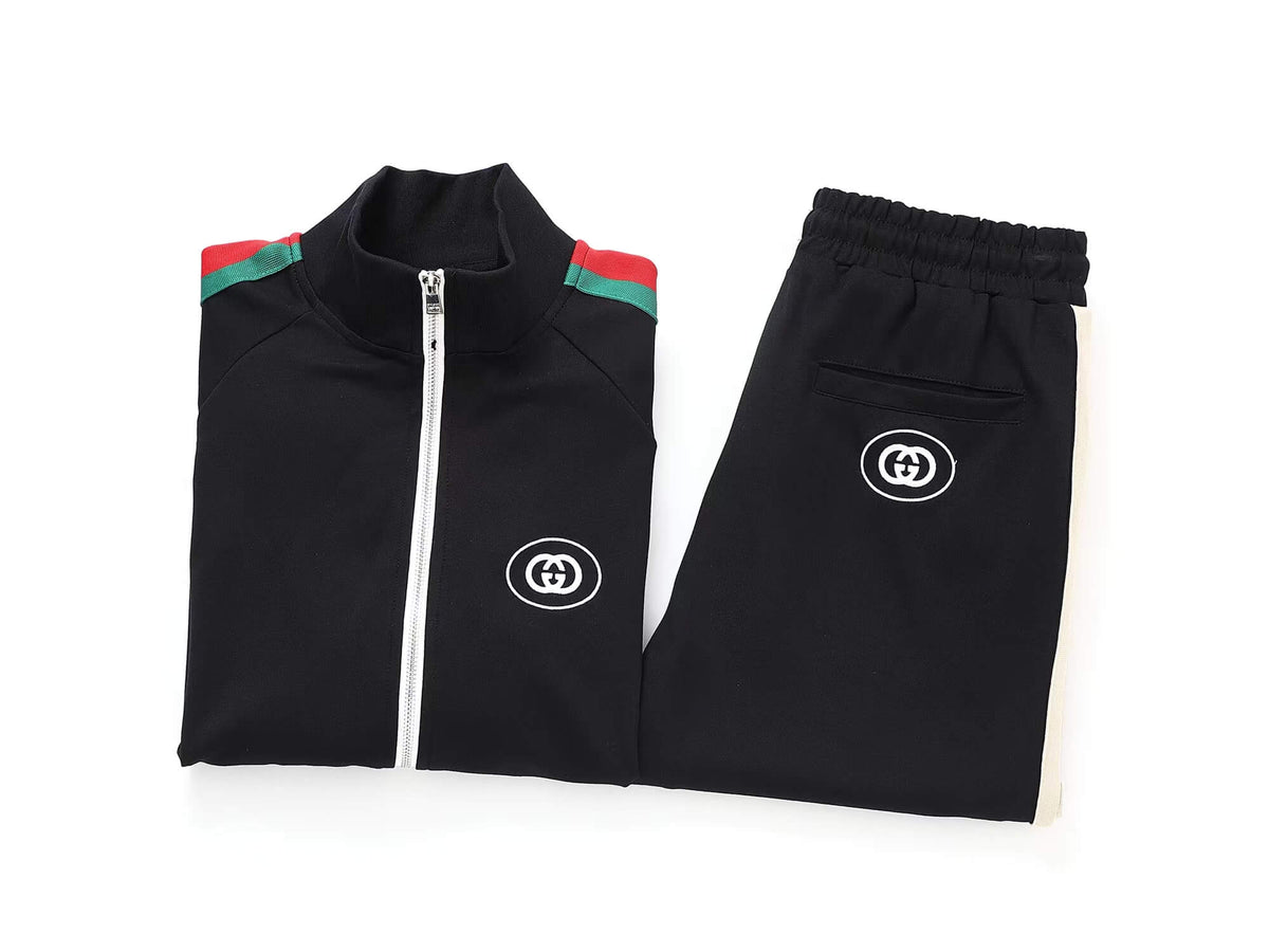 Gucci Interlocking G Web Stripe Tracksuit Black Technical Jersey
