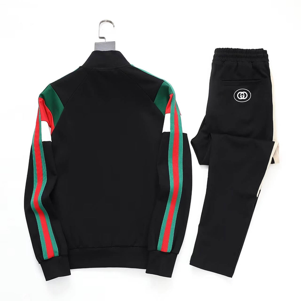 Gucci Interlocking G Web Stripe Tracksuit Black Technical Jersey