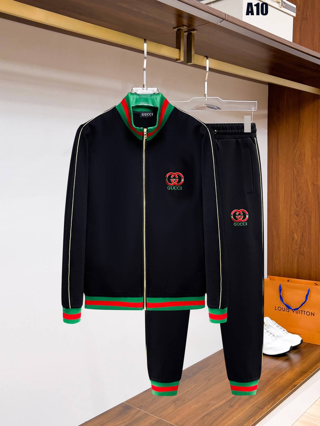 Gucci Round Interlocking G Technical Jersey Tracksuit Black