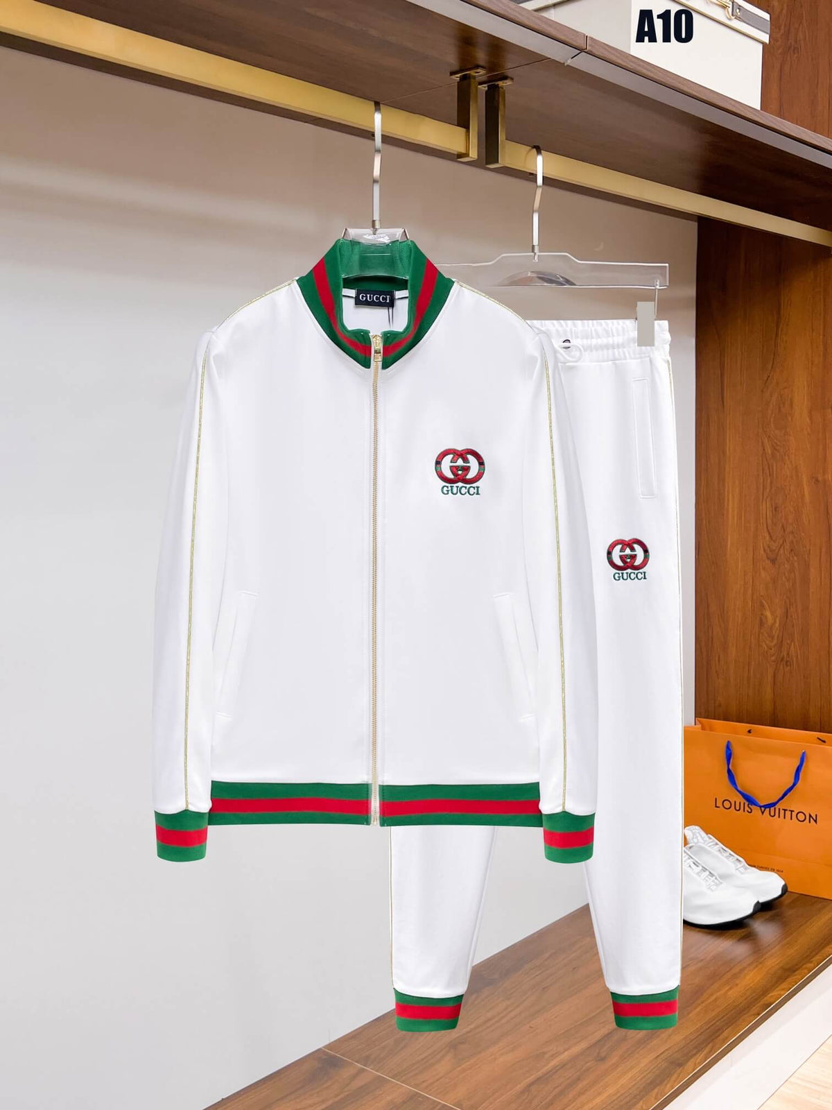 Gucci Round Interlocking G Technical Jersey Tracksuit White