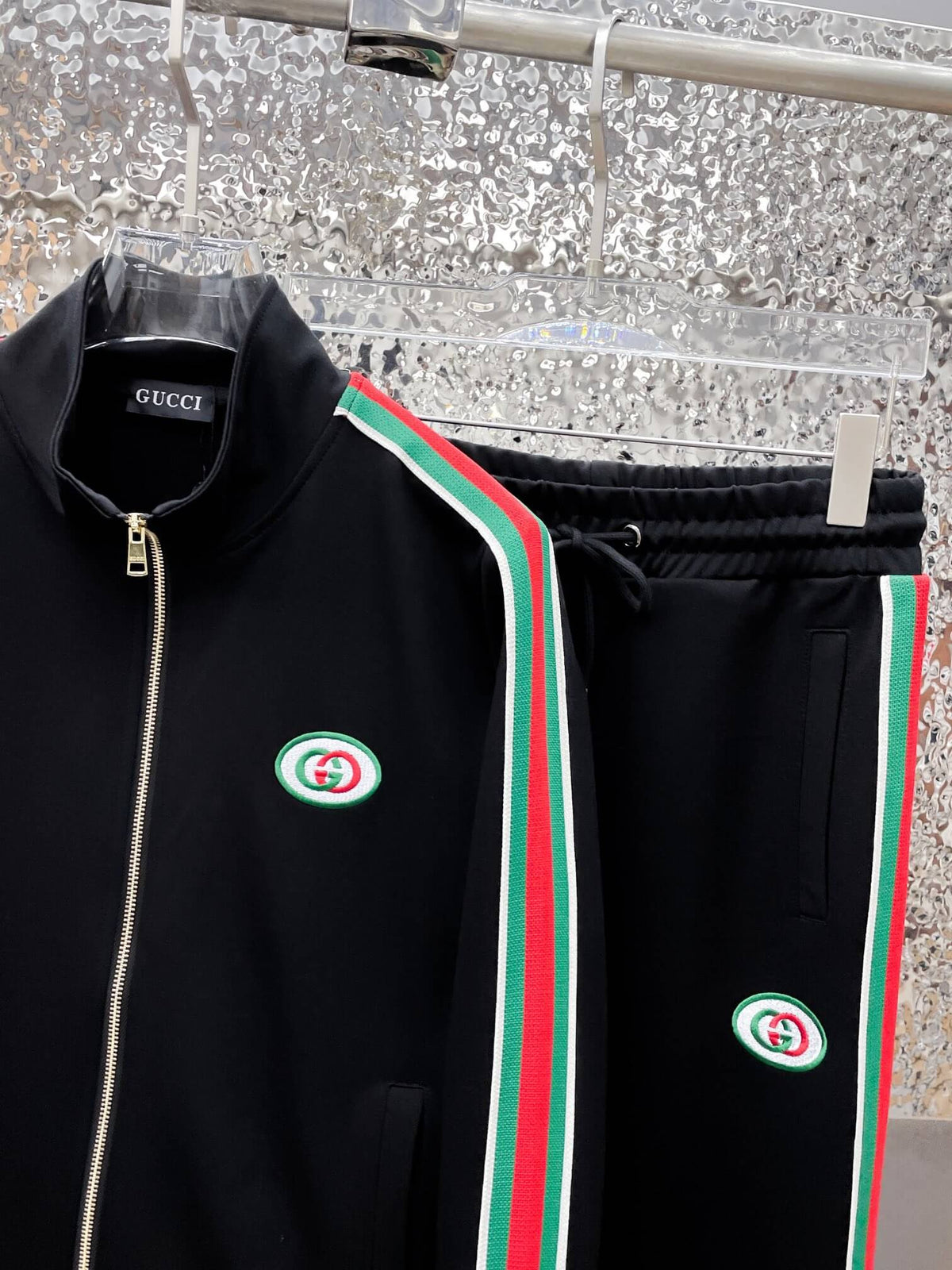 Gucci Web Stripe Technical Jersey Tracksuit Black
