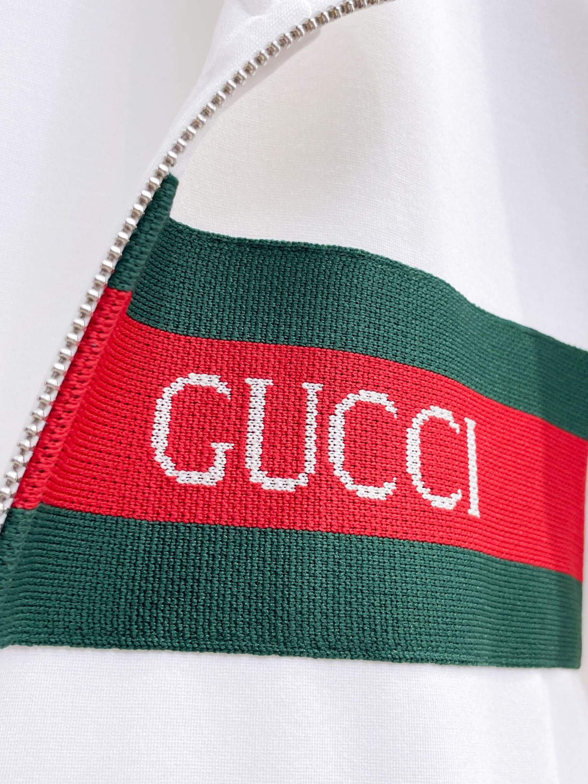 Gucci Web Stripe Technical Jersey Tracksuit White with Logo Chest Band