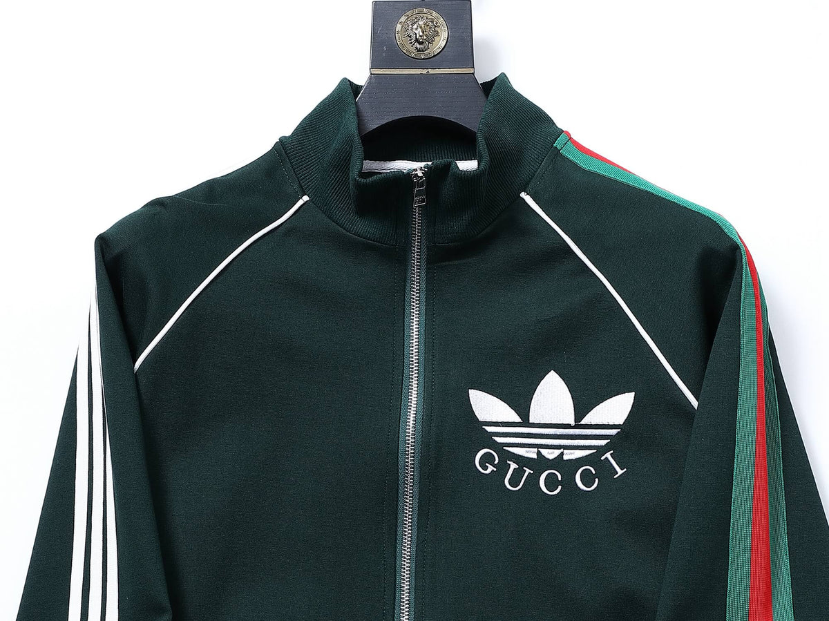 Gucci x adidas Trefoil Logo Tracksuit Set Green Technical Jersey