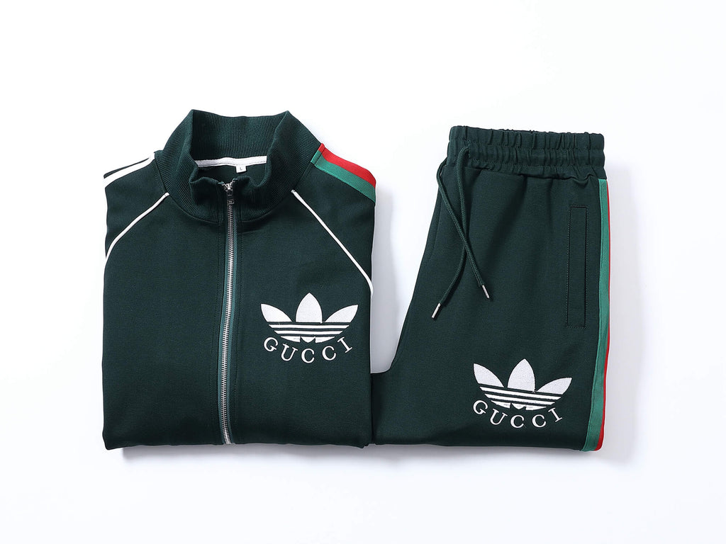 Gucci x adidas Trefoil Logo Tracksuit Set Green Technical Jersey