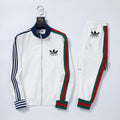 Gucci x adidas Trefoil Logo Web Stripe Tracksuit White Technical Jersey